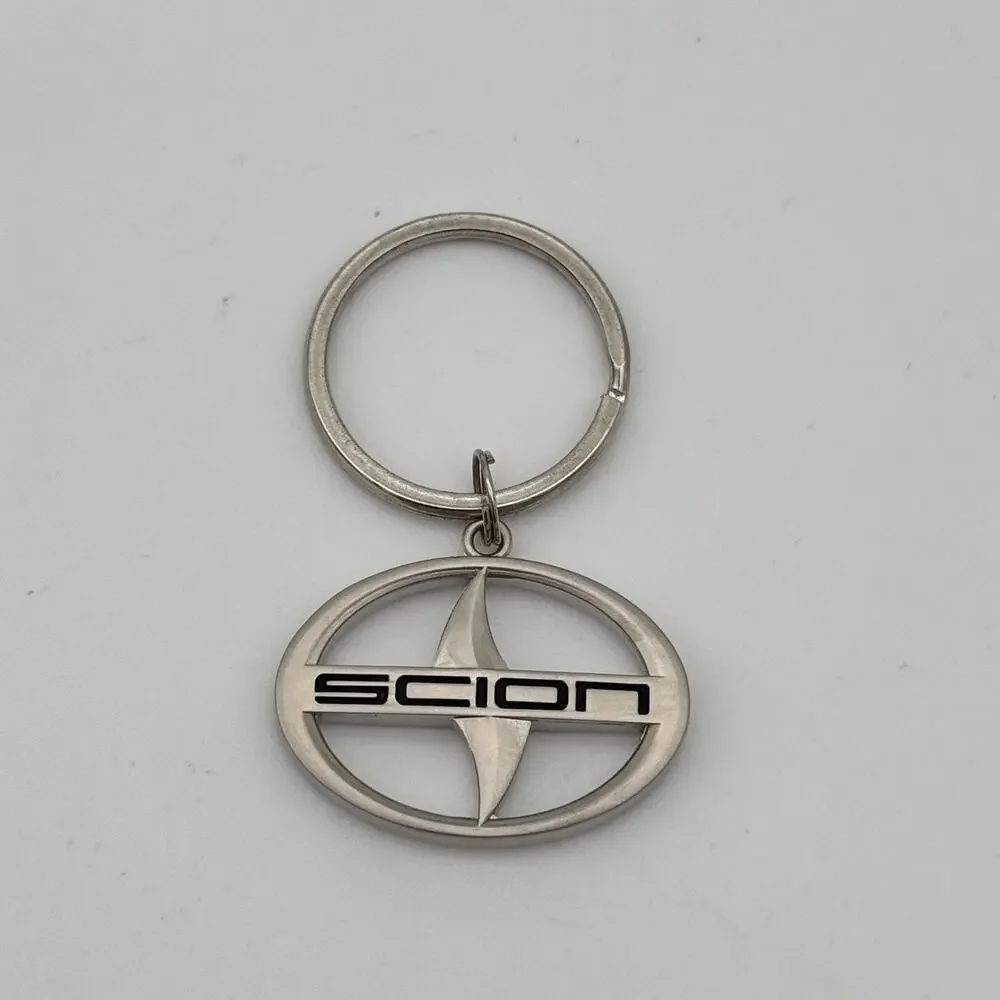 Scion Keychain Key Ring Car Logo Metal Silver Vintage Auto Accessory Gift